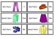 English Worksheet: CLOTHES domino