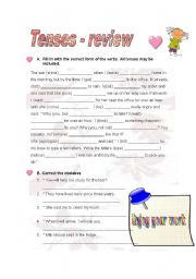 English Worksheet: Tenses - review