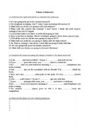 English Worksheet: Future revision test