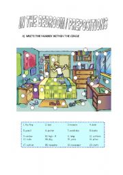 English Worksheet: IN MY BEDROOM / PREPOSITIONS