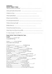 English worksheet: present perfect tense