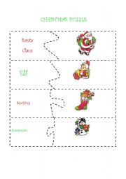 English Worksheet: christmas puzzles
