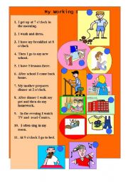 English Worksheet: Working day