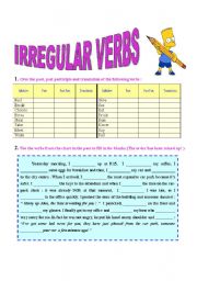 English Worksheet: IRREGULAR VERBS