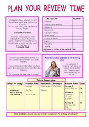 English Worksheet: Plan your review time