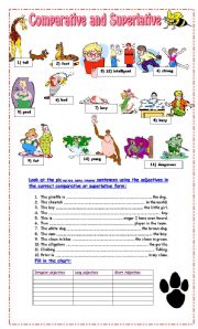 English Worksheet: Comparative and Superlative Exercises