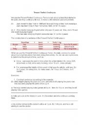 English Worksheet: Present Perfect Continuous