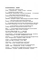 English Worksheet: PARTICIPLE