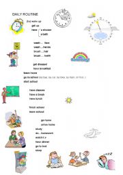 English Worksheet: Daily routine verbs