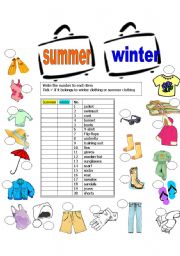 Summer Clothes - ESL worksheet by stainboy76