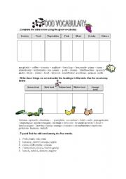 English worksheet: Food