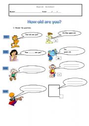 English Worksheet: How old are you