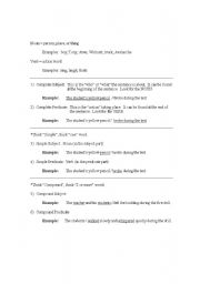English Worksheet: Subjects and Predicates
