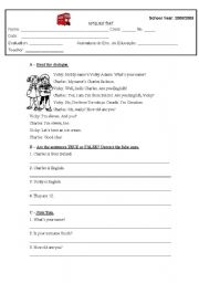 English Worksheet: countries and nationalities/classroom/numbers/grammar