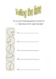 English worksheet: The Time