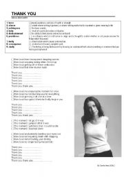 English Worksheet: Thank You - Alanis Morissette