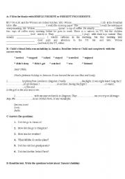 English Worksheet: revision worksheet