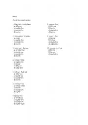 English worksheet: numbers