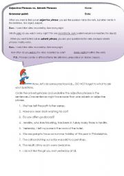 English Worksheet: adverb-adjective phrases