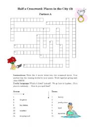 Half a Crossword: Places in the City (3) Pairwork