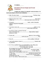 English Worksheet: Present Simple and Present Continuous