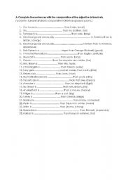 English Worksheet: comperatives