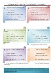 English Worksheet: interviewing: Role cards for Interviewees  