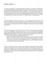 English Worksheet: Role plays - Travel Agency