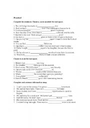 English Worksheet: Countable and uncountable nouns