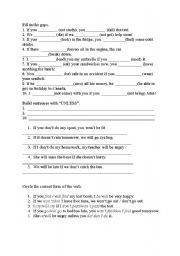 English Worksheet: 1st conditional