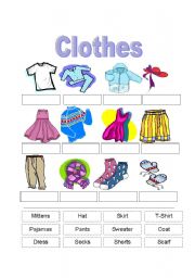 English Worksheet: Clothes Cut and Paste
