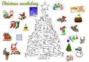 English Worksheet: Christmas tree vocabulary