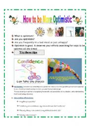 English Worksheet: Tips to be Optimistic