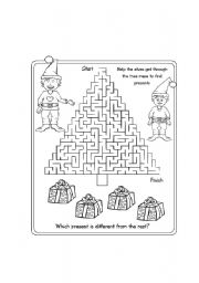 English Worksheet: Help the elves