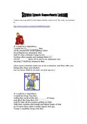 English worksheet: Superhero Song - Part 1