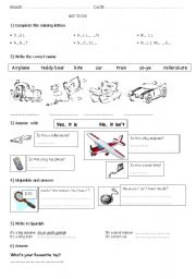 English Worksheet: toys test