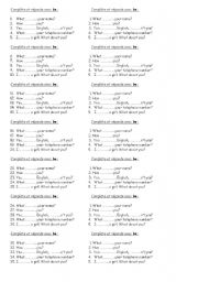 English Worksheet: be