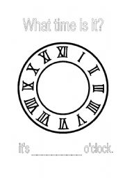 English worksheet: what time is it?