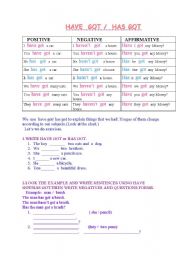 English Worksheet: HAVE GOT / HAS GOT