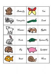 English Worksheet: Animals Domino (1)