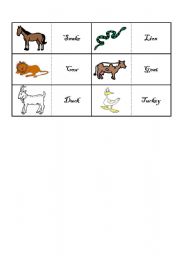 English Worksheet: Animals Domino (2)