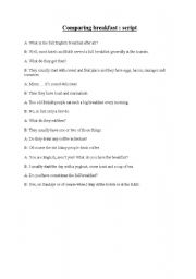 English worksheet: breakfast