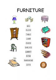 English Worksheet: furniture vocabulary