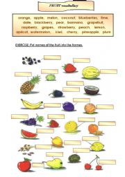 English Worksheet: Fruit vocabulary 