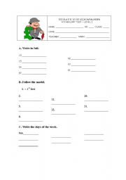 English worksheet:  Worksheet - Vocabulary - 5th Form