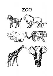 English worksheet: color the animals