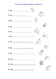 English worksheet: PAST CONTINUOUS