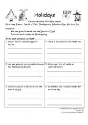 Holidays - ESL worksheet by elenaorchid