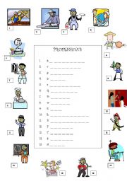 English Worksheet: PROFESSIONS