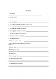 English Worksheet: Who Am I?